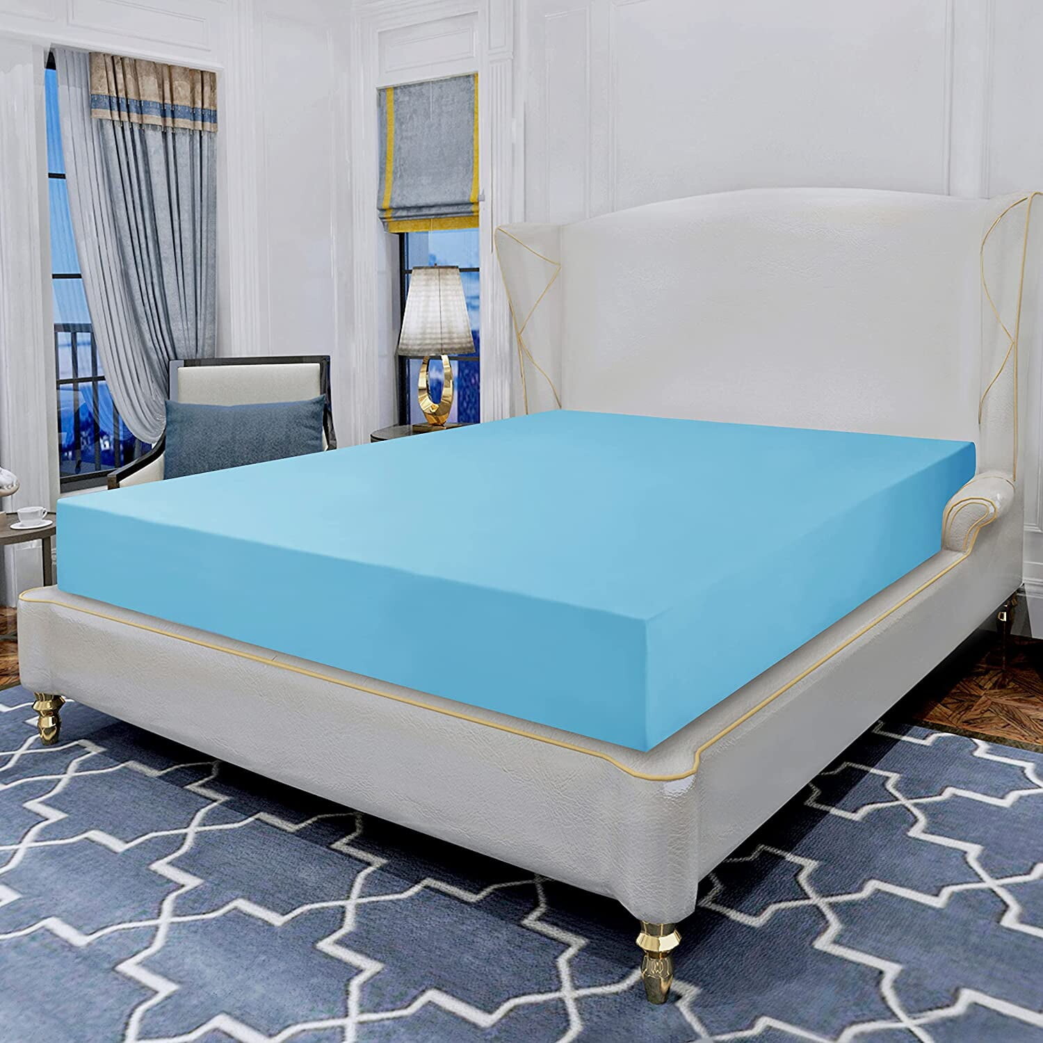

Простыня на резинке California King Aqua Elegant Comfort, бирюзовый