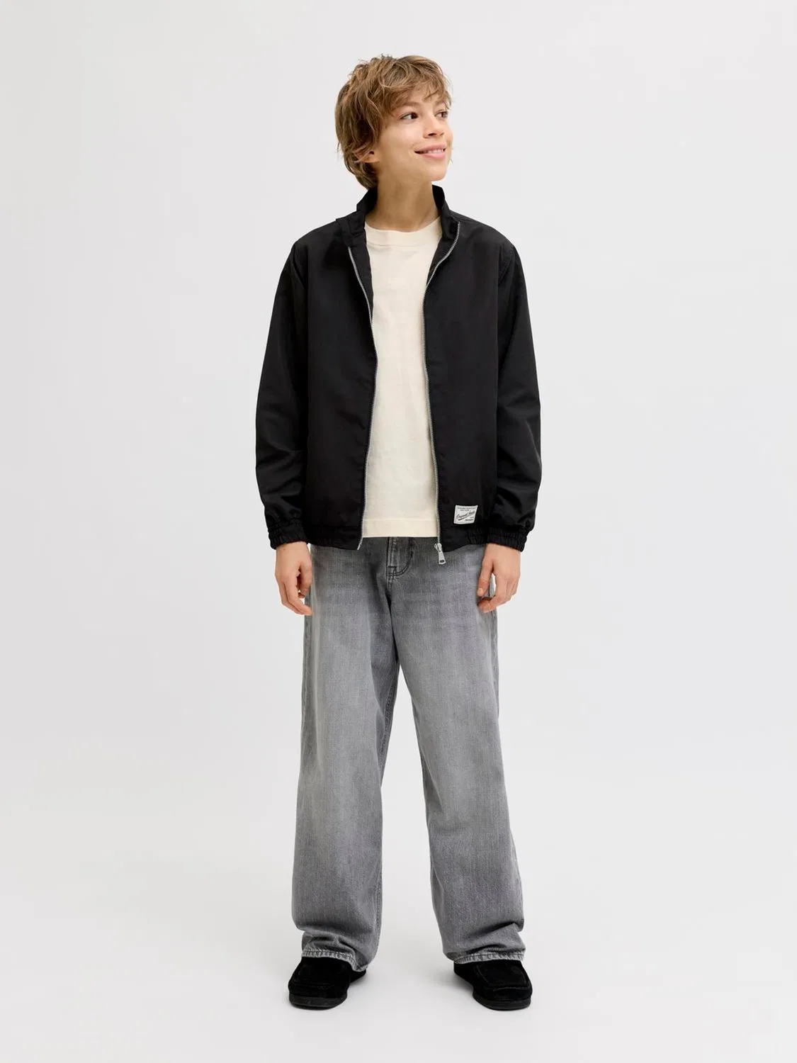 Джинсы широкие Dave JACK & JONES JUNIOR, черный — фото 4