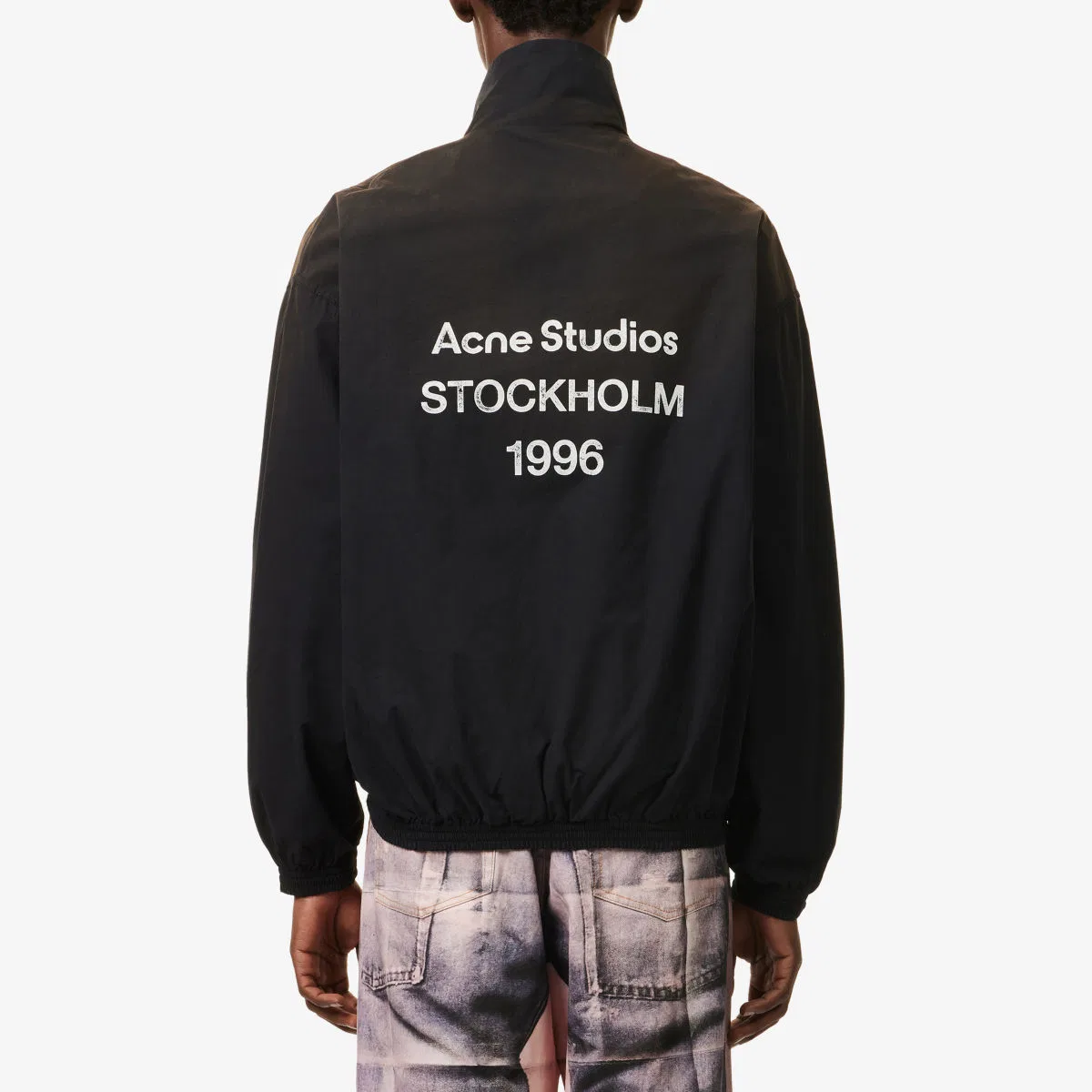 Хлопковая куртка с логотипом и карманами на молнии Acne Studios, черный — фото 4