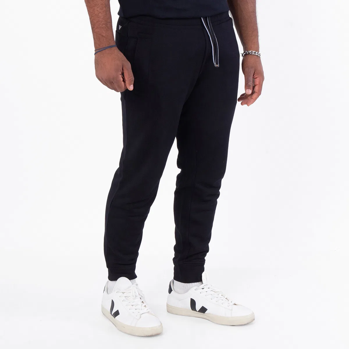 Джоггеры из модального флиса с микродеталью орла Emporio Armani, Nero — фото 3