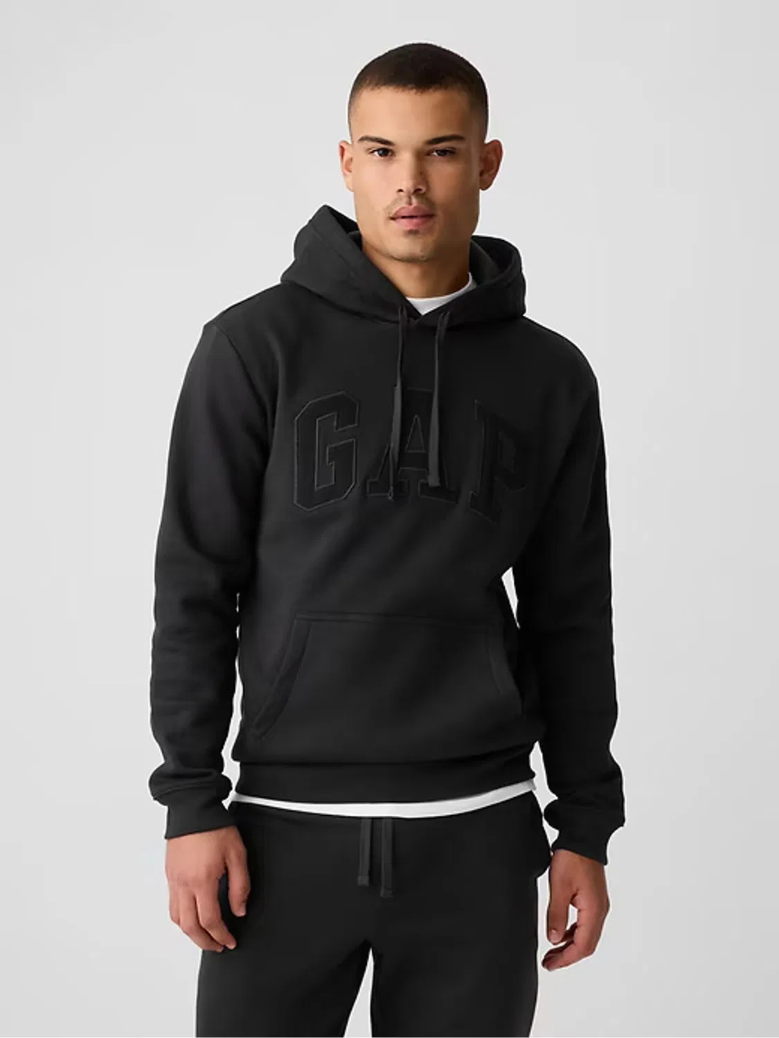 Худи, свободный крой, Relaxed Logo Hoodie Gap, черный — фото 3