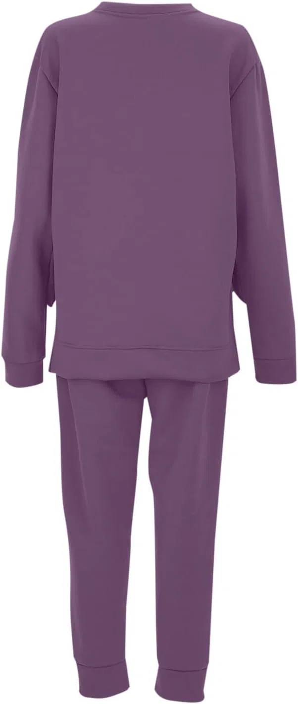 Женский комплект из свитшота и джоггеров с принтом, A#05 Purple — фото 3
