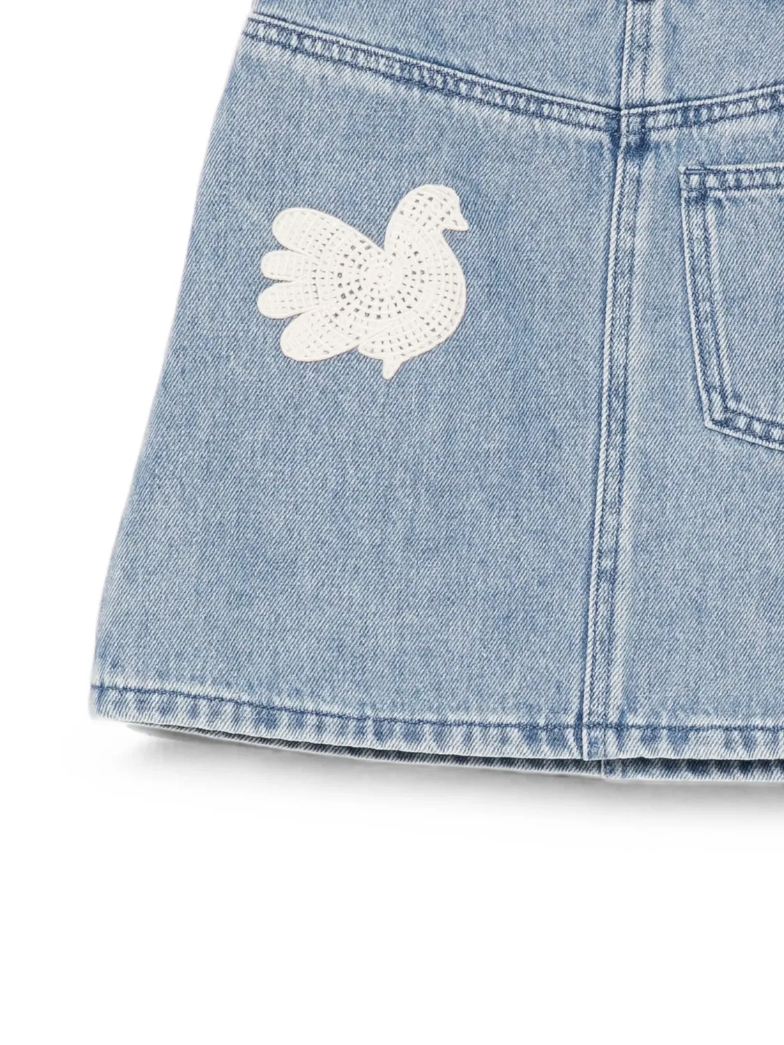Джинсовая юбка с нашивкой Stella Mccartney Kids, синий — фото 3