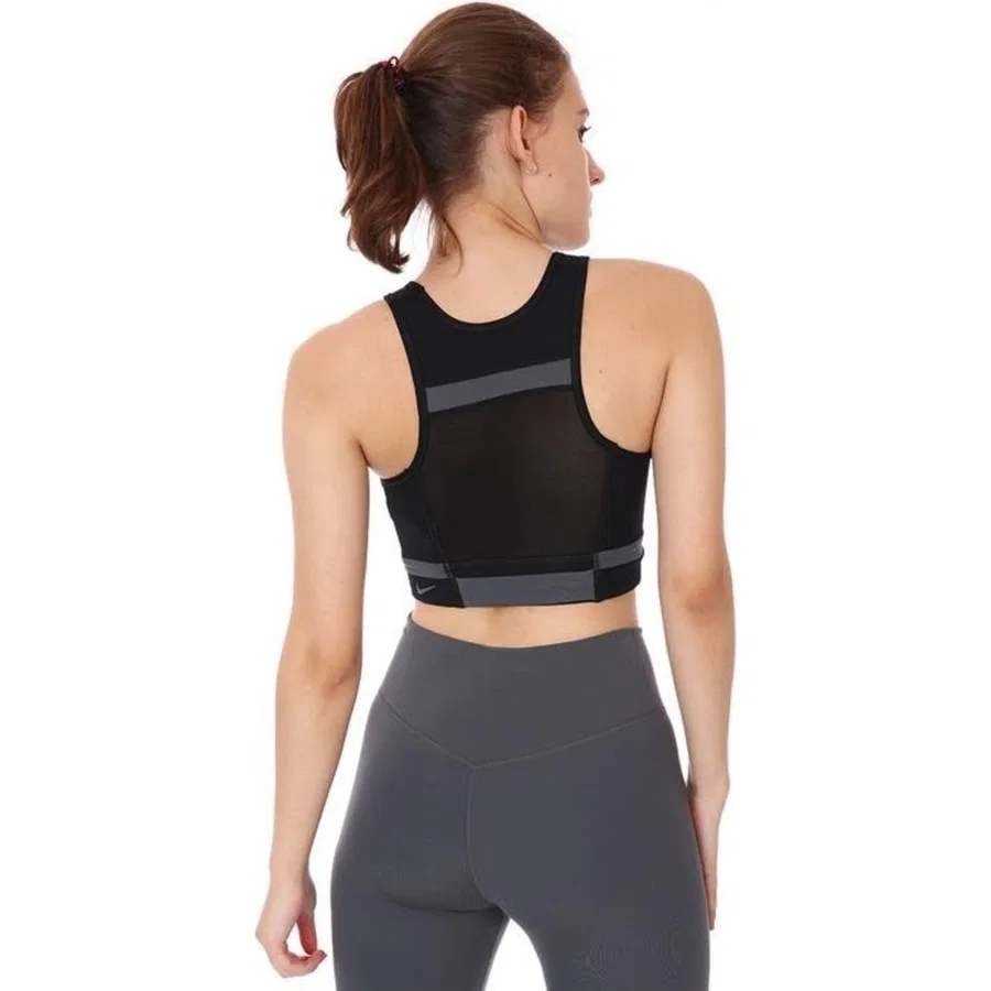 Спортивный бюстгальтер с длинным рукавом Nike Df Swsh Ll Rundvsn Bra, Черный — фото 4