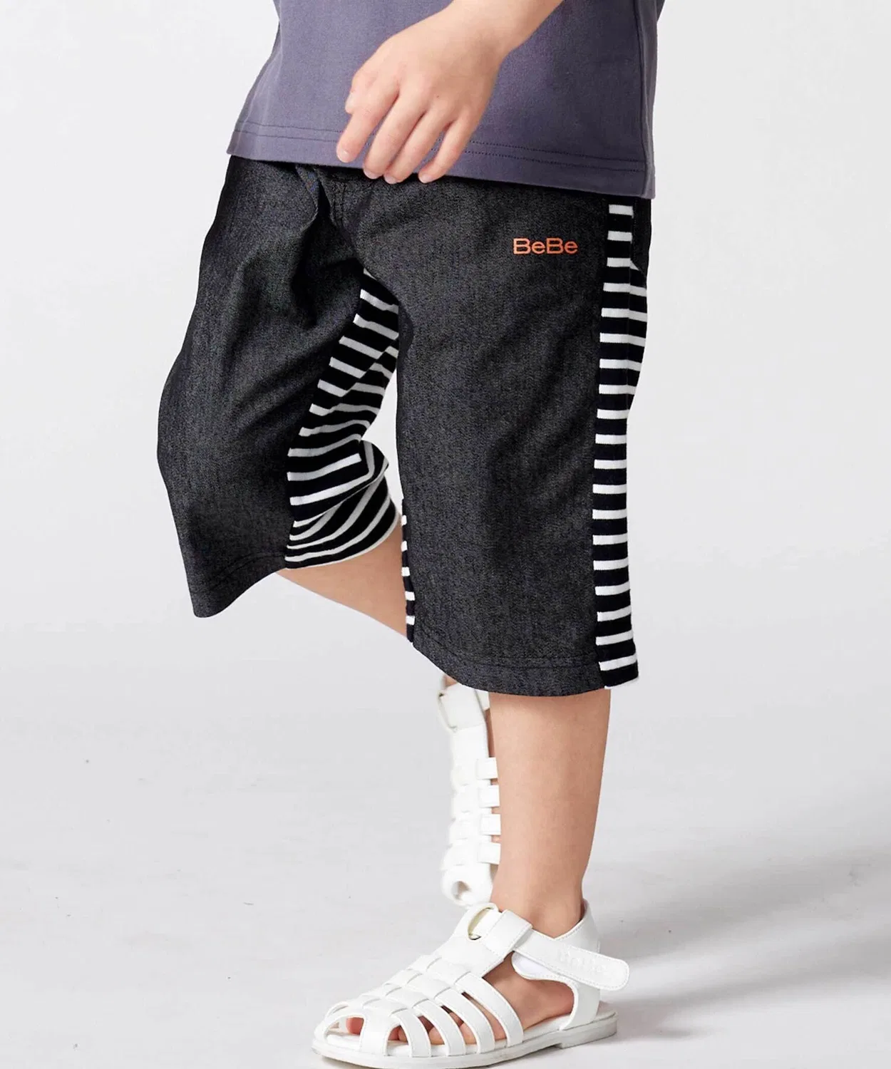 Детские брюки для мальчиков с антибактериальной отделкой, модель Back Border BeBe, Black