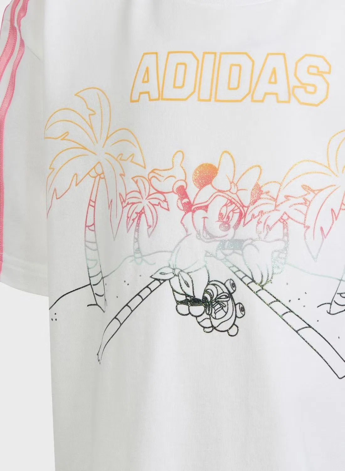 Футболка с коротким рукавом с принтом Disney Minnie Mouse Adidas, белый — фото 3