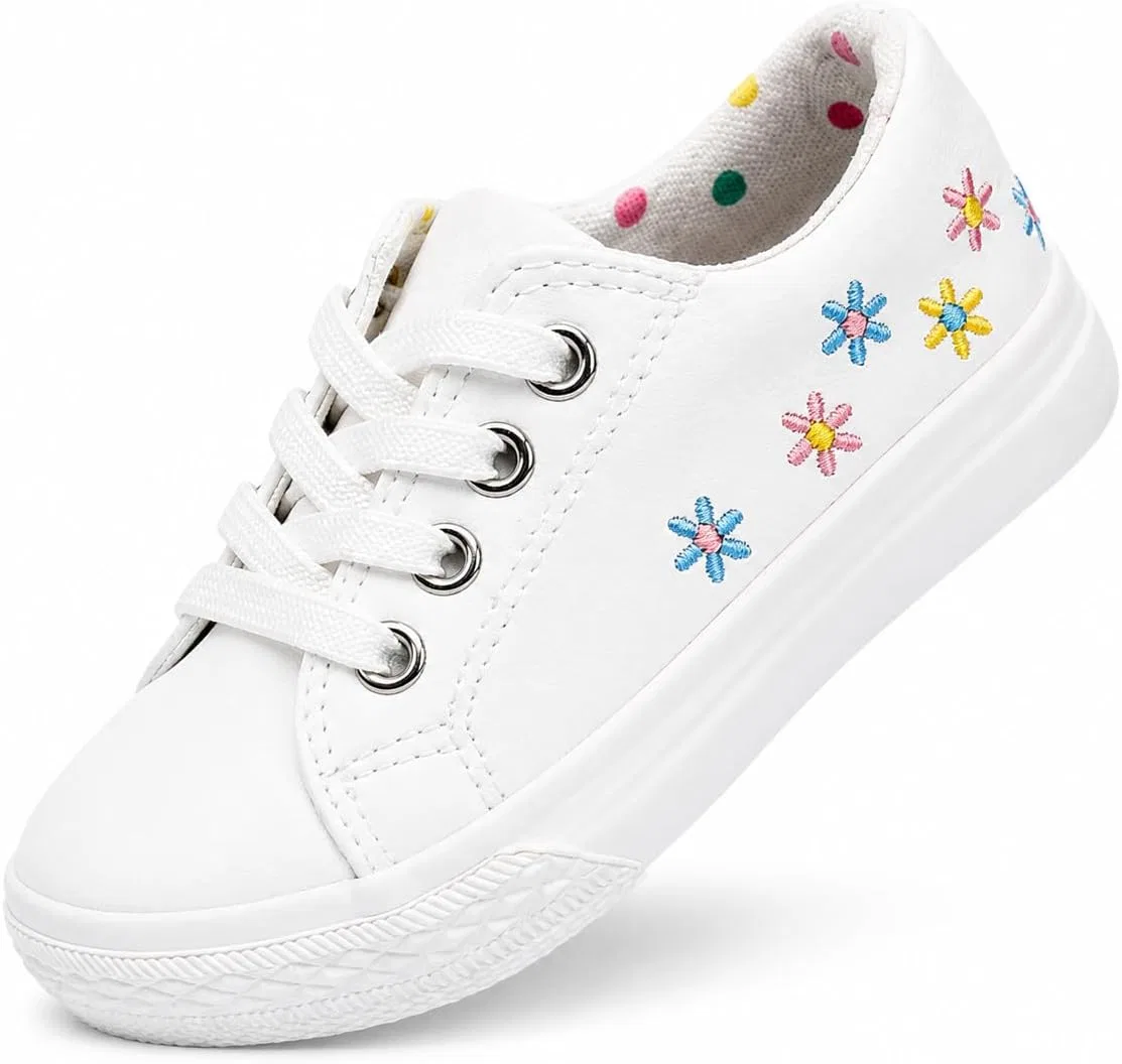 Детские кроссовки с цветочной вышивкой waddle wonder, White