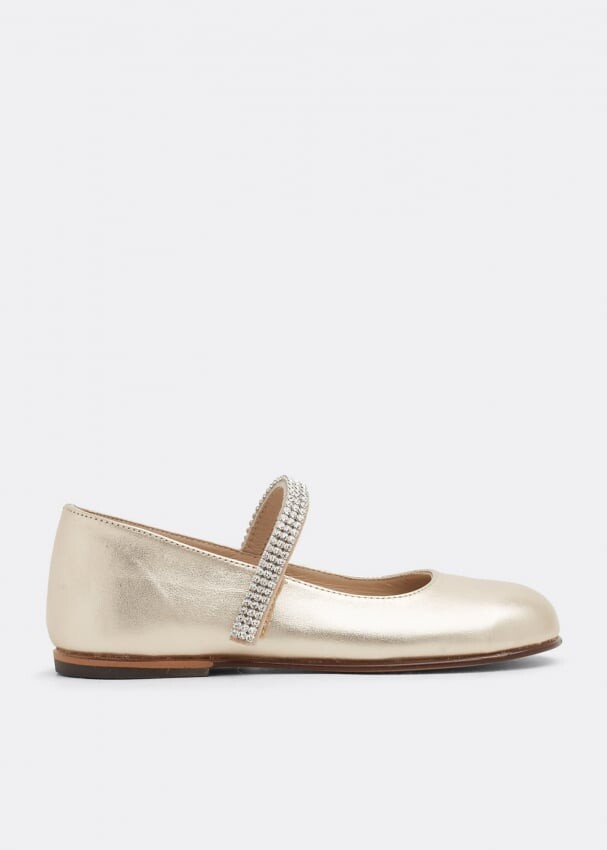 

Балетки BABYWALKER Crystal-embellished ballerinas, золотой