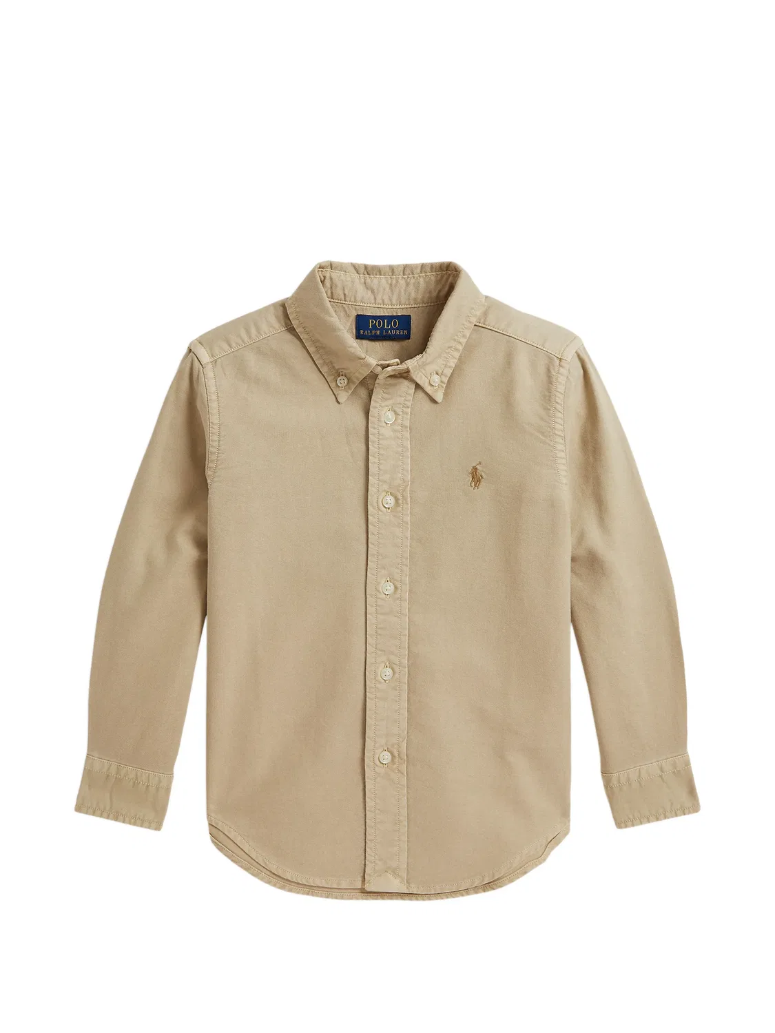 Хлопковая оксфорд-рубашка с логотипом Polo Ralph Lauren, нейтральные