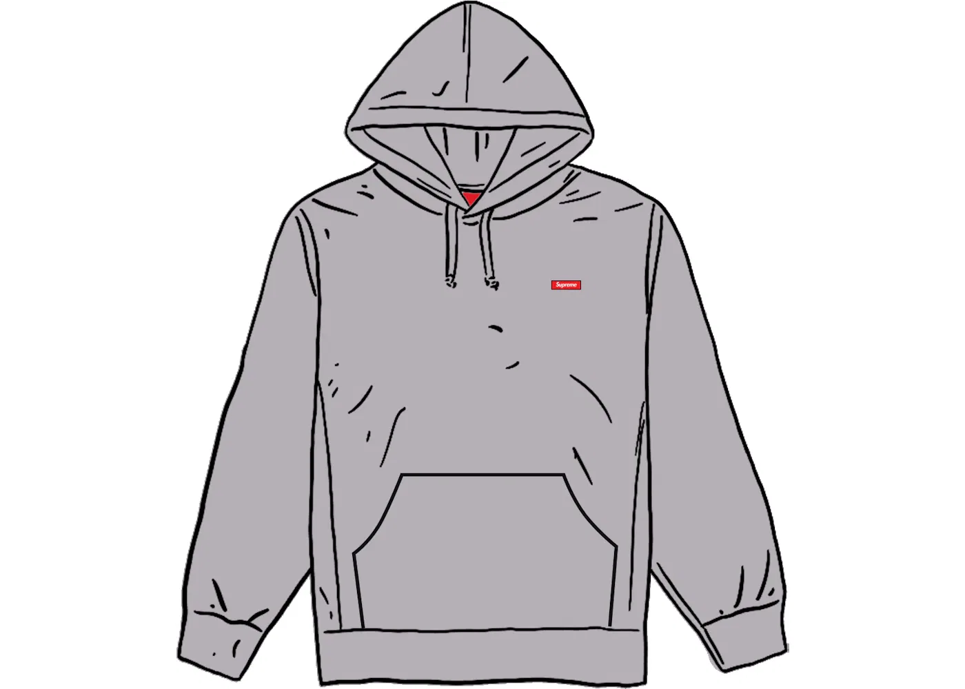 Мужской худи с принтом Supreme Small Box Grey