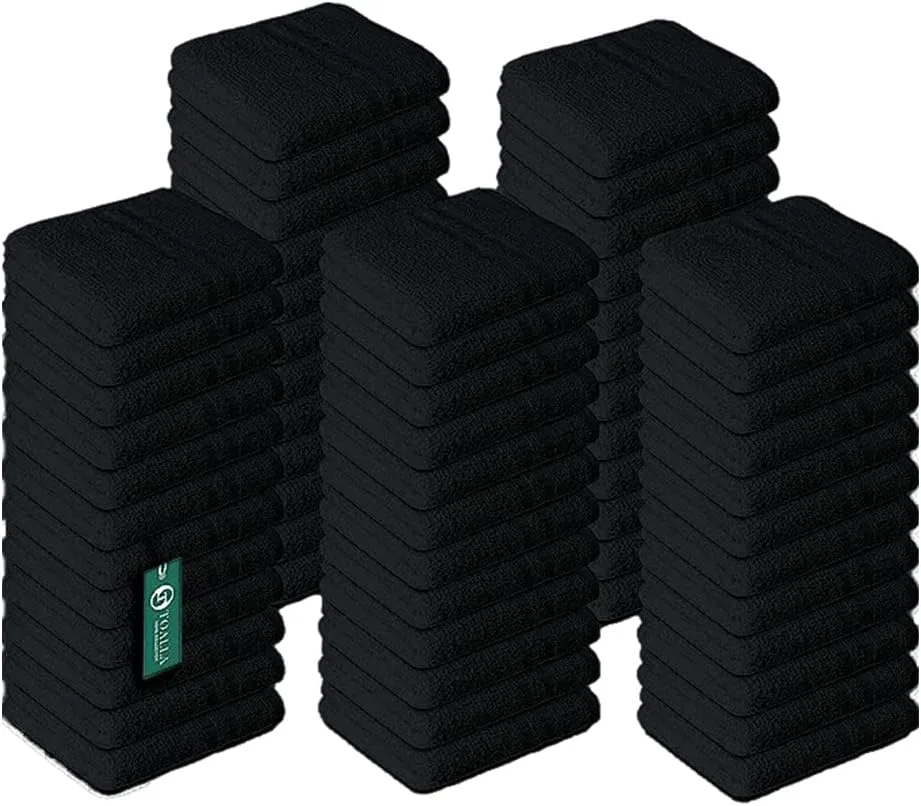 Махровая салфетка 400 г/м² TOALLA, набор 60 шт, 30.5x30.5 см, Black