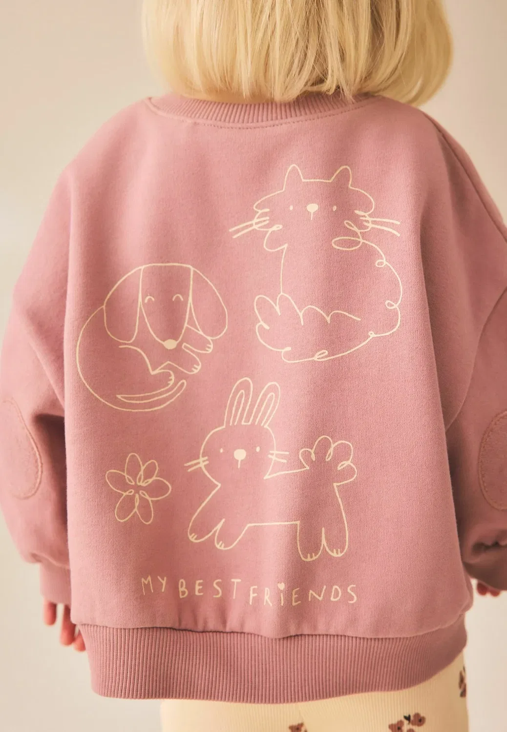 Комплект из толстовки и расклешенных леггинсов - толстовка Next, Pink Ditsy Pets — фото 3