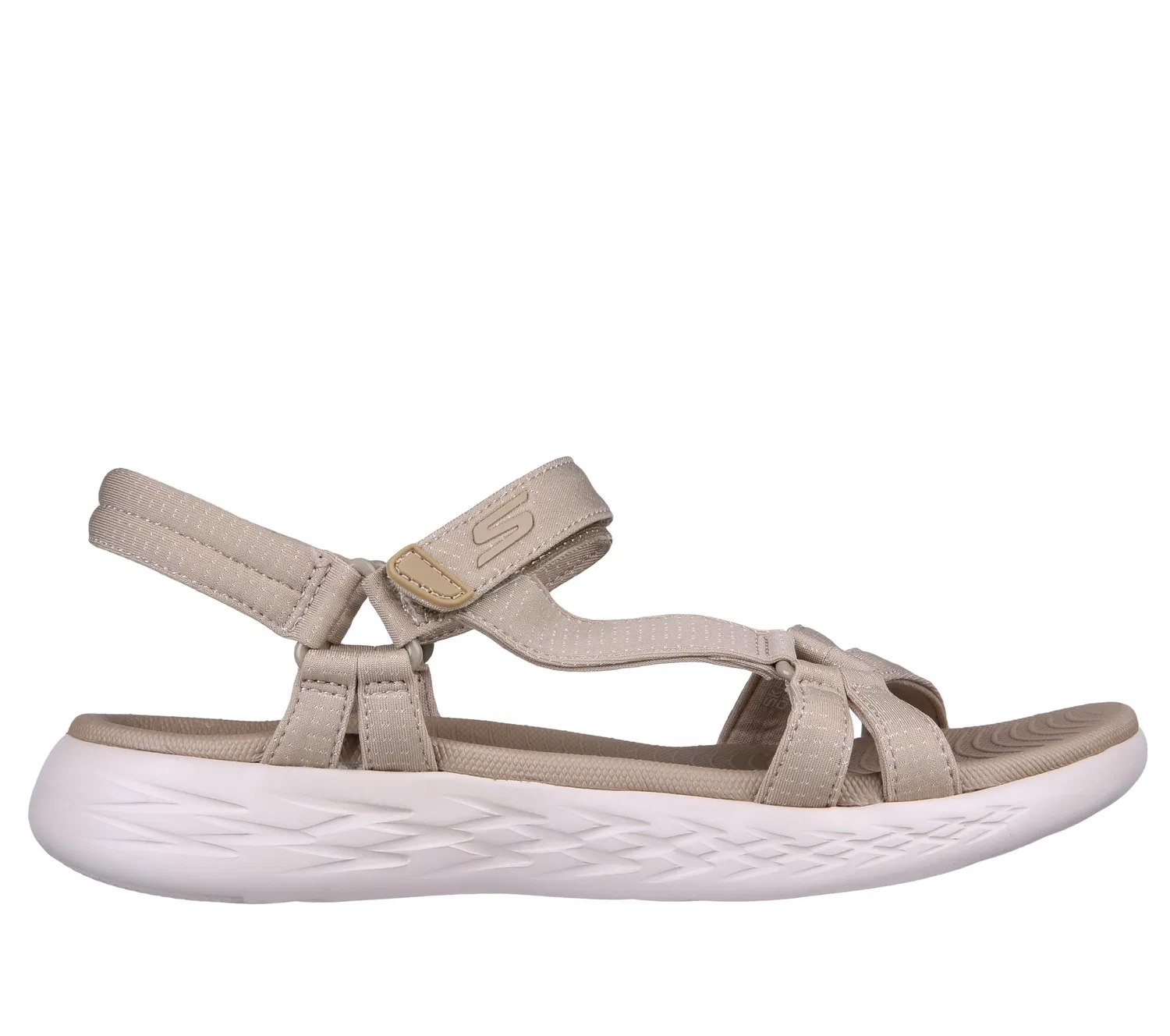 Детские сандалии для девочек с ремешками On-the-go 600 Brilliancy Skechers, Beige White — фото 4