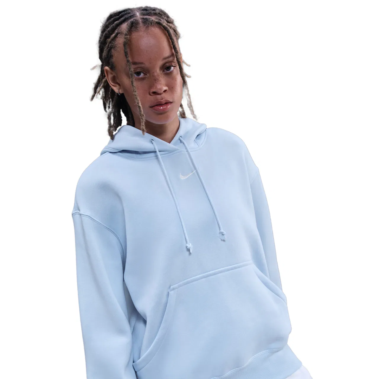 Женское худи Nike Style Fleece Pullover, цвет Sail/Celestine Blue