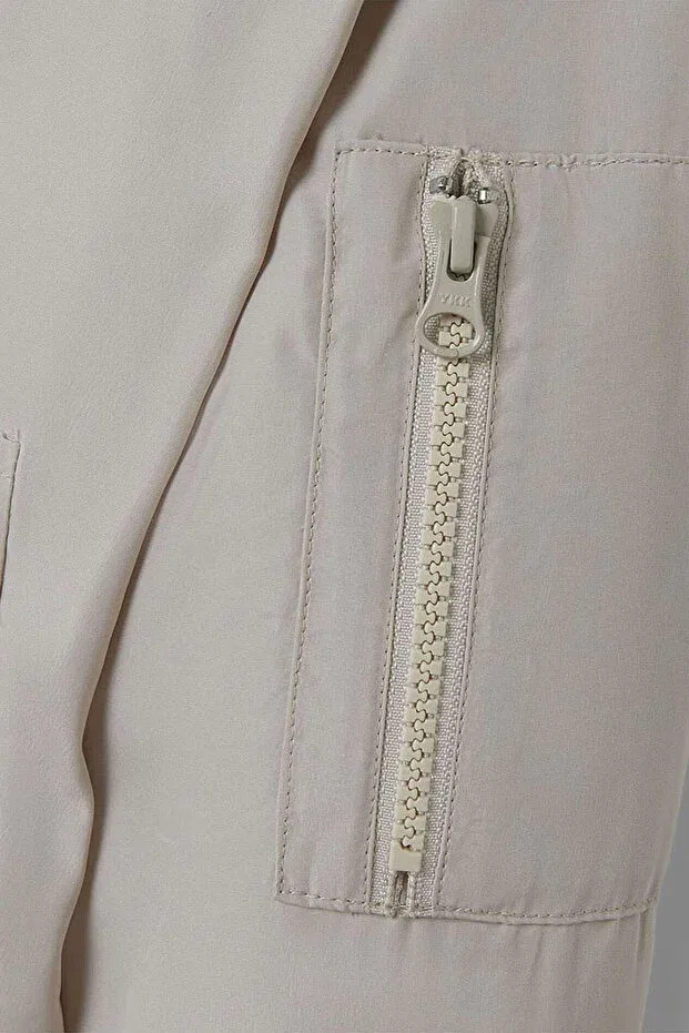 Детский бомбер-куртка для девочек с длинным рукавом Name It, Beige — фото 4