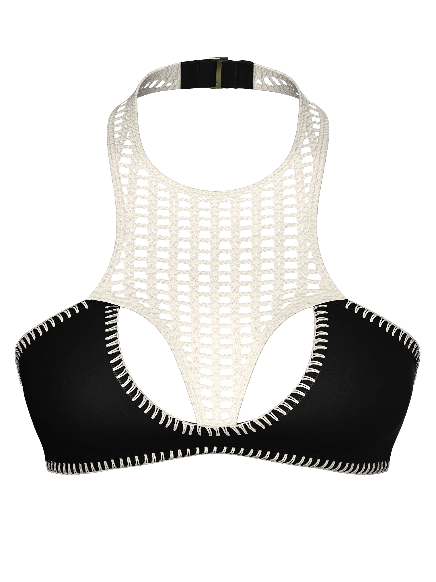 

Купальник Victoria's Secret Archives Crochet Scuba High-Neck Bikini, черный