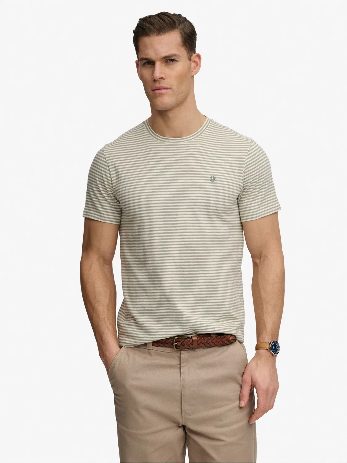 Футболка с полоской, классическая, Essential Stripe Superdry, зеленый