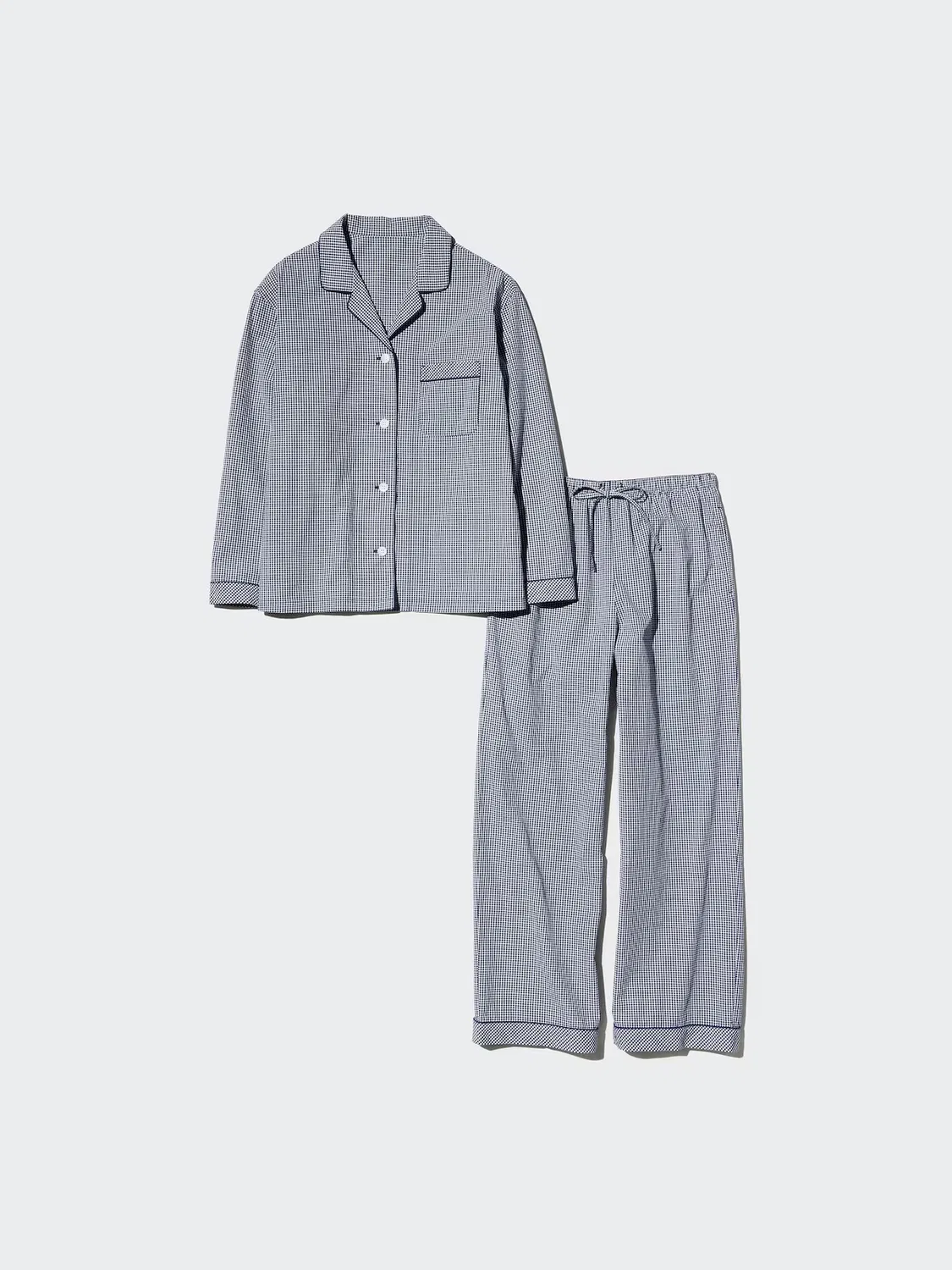 Пижама Uniqlo, хлопковая, для дома, темно-синий — фото 3