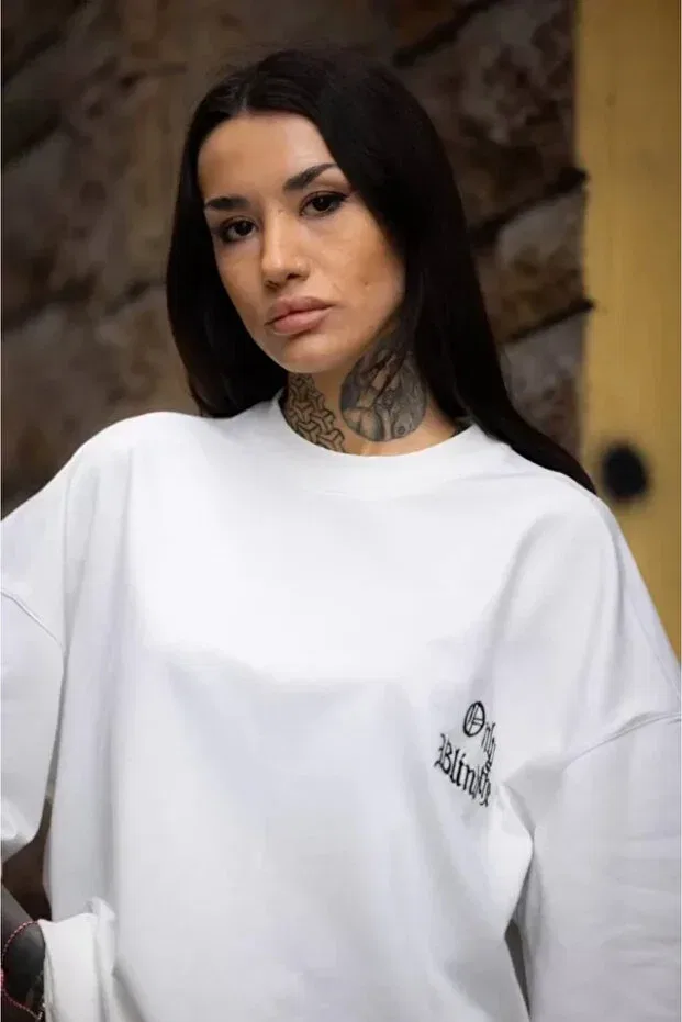 Детская футболка с принтом Unisex crew neck printed oversize t-shirt Generic Brands, White — фото 3