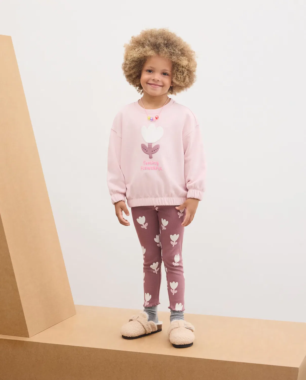 Детский комплект для девочек с принтом Tulip Flower Positional Kids El Corte Inglés, Rojo