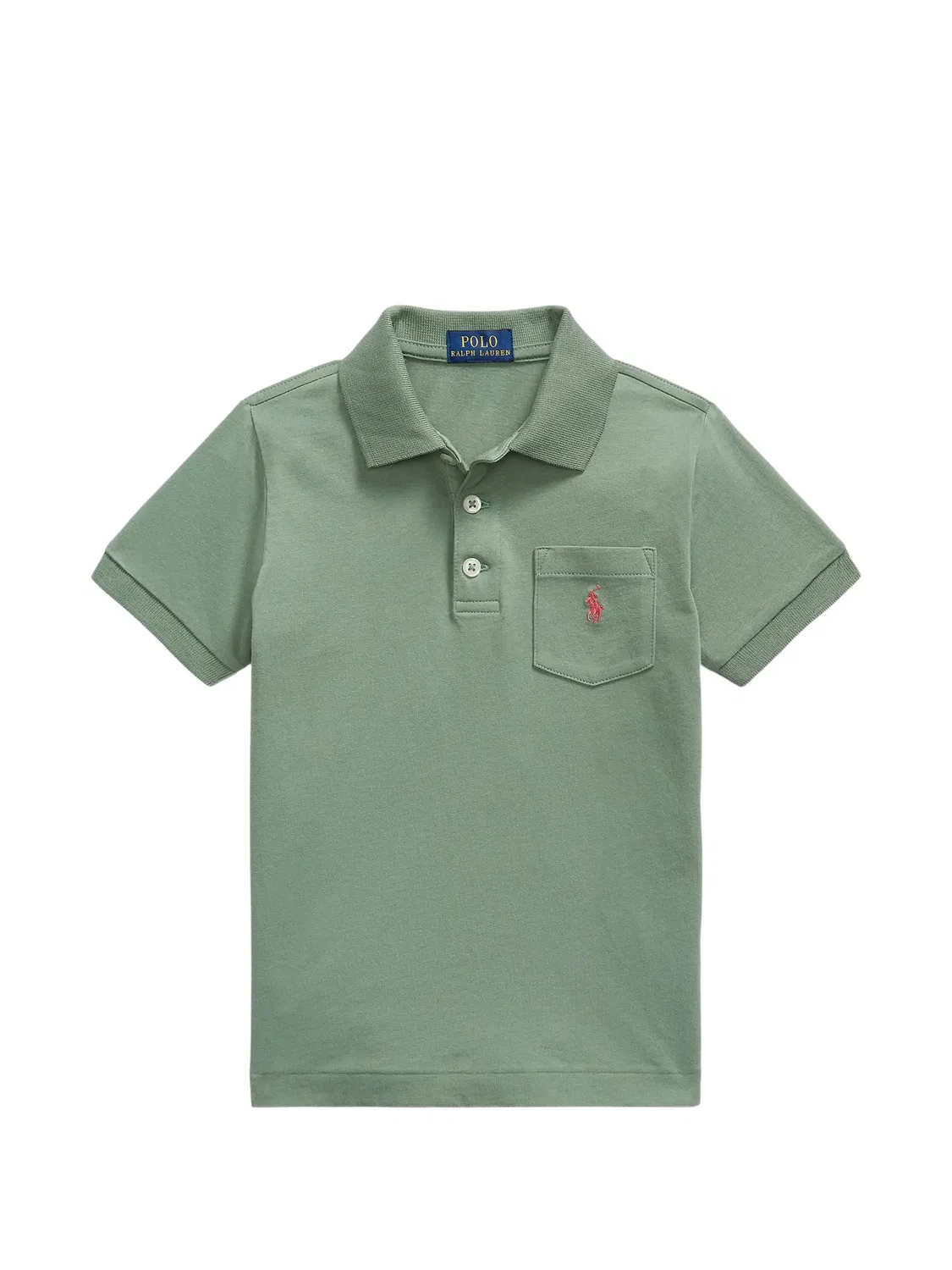 Рубашка поло с карманом и вышитым логотипом Polo Ralph Lauren Kids, зеленый