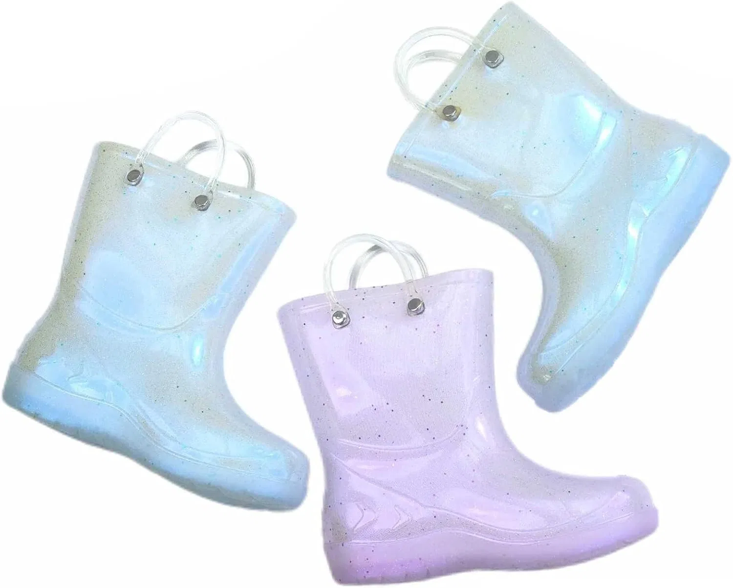 Детские сапоги для девочек с принтом Sparkling Rain Boots, Light Blue — фото 2