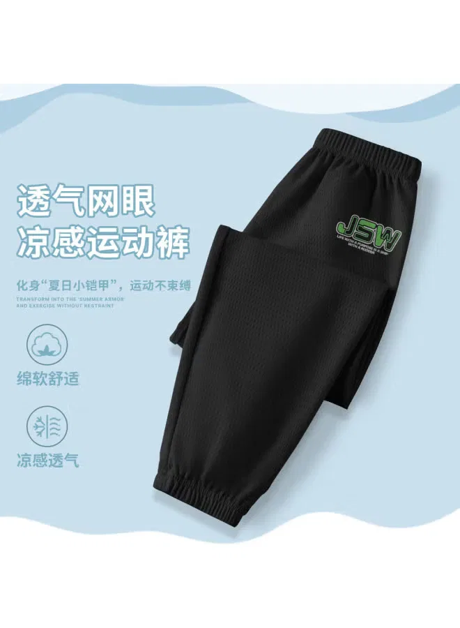 Jeanswest Брюки летние легкие дышащие для мальчиков, черный — фото 2