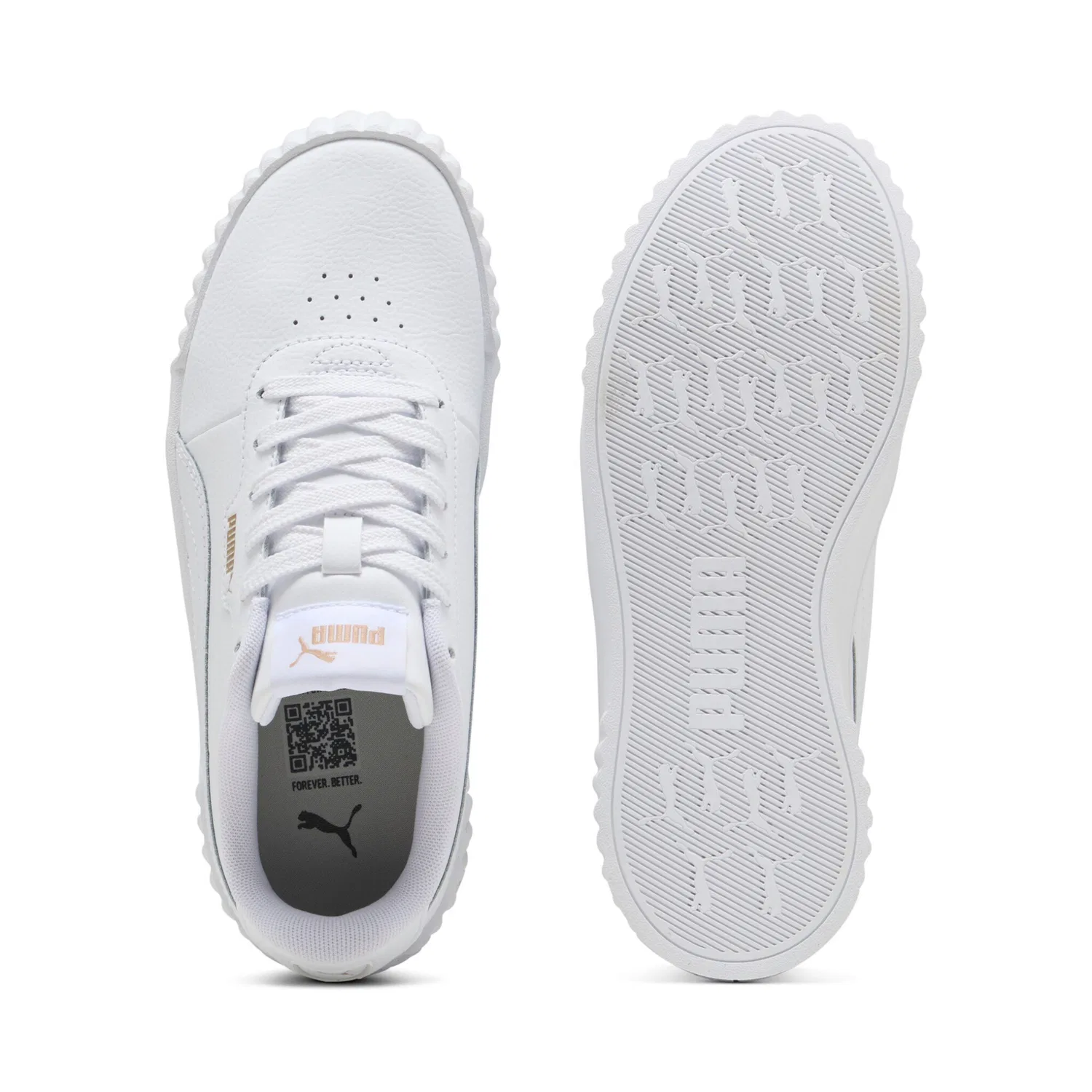 Детские кроссовки с легкой профилированной подошвой PUMA, White/Gold — фото 4