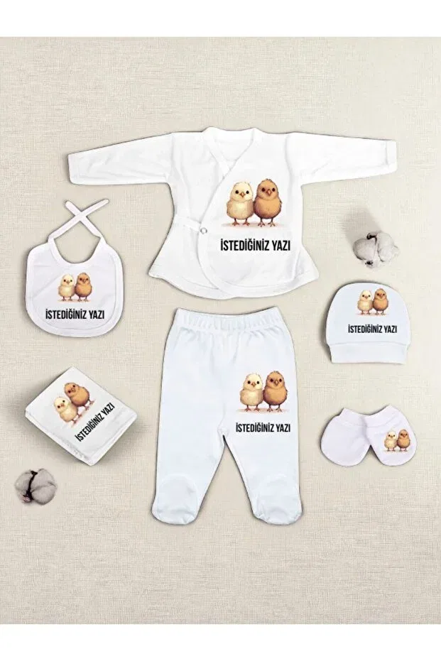 Детский комбинезон для новорожденных хлопковый Chick Baby Hospital Out Lili Hediyelik, White