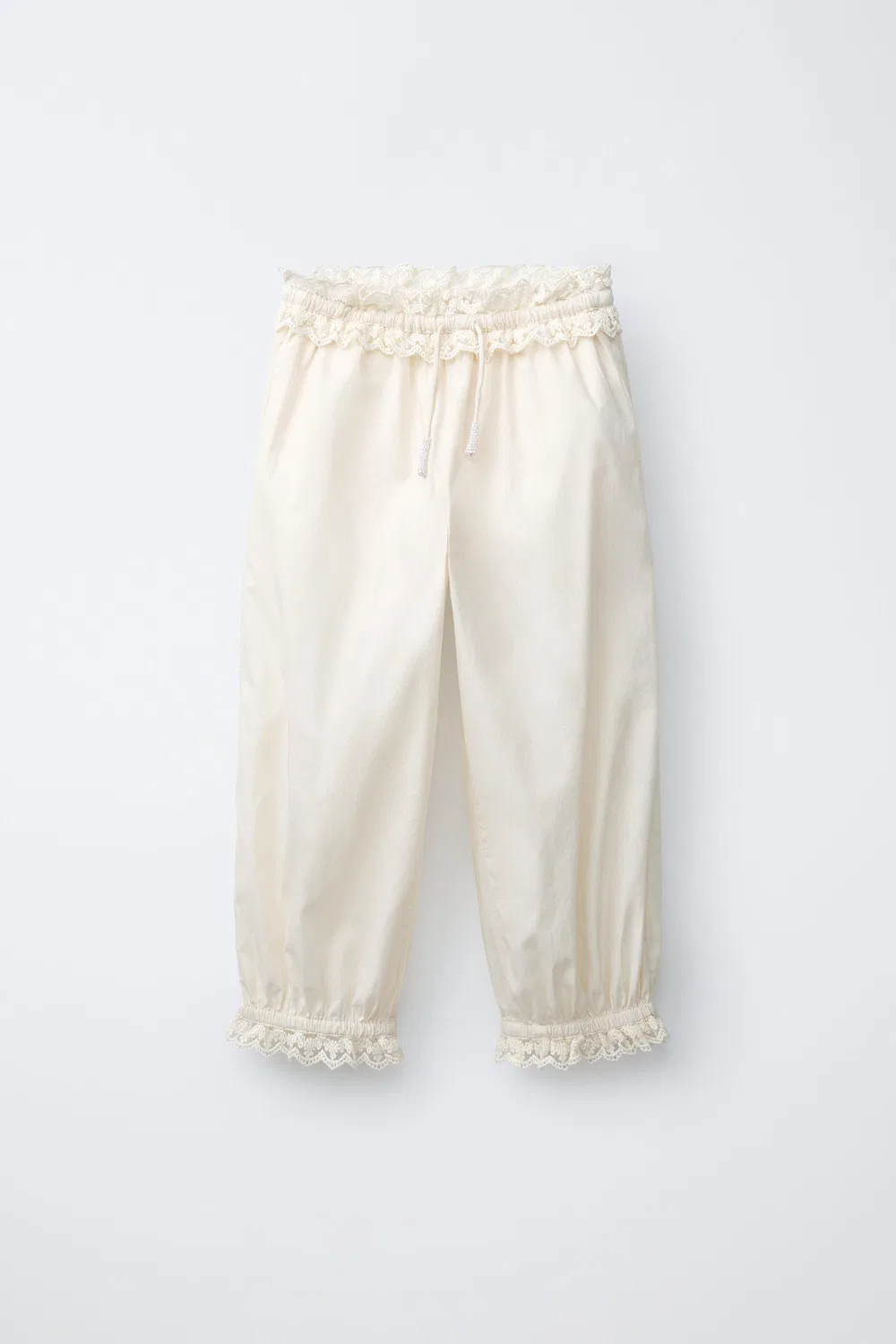 КРУЖЕВНЫЕ БРЮКИ ZARA, Ecru