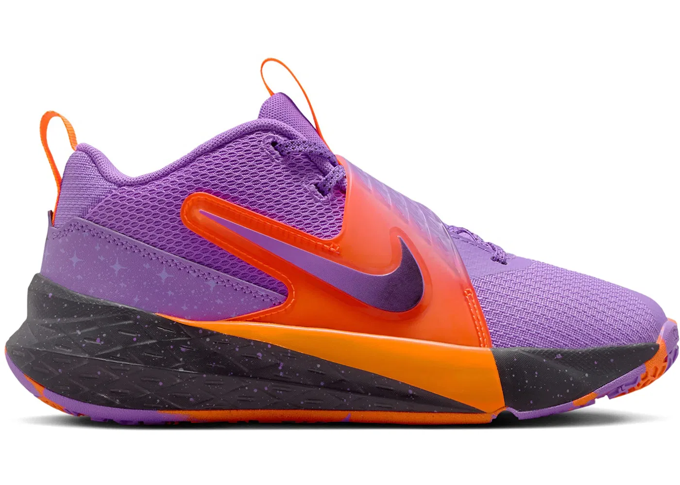 Детские кроссовки для мальчиков и девочек Nike Team Hustle D 12, Bright Violet/Total Orange/Cool Grey/Black