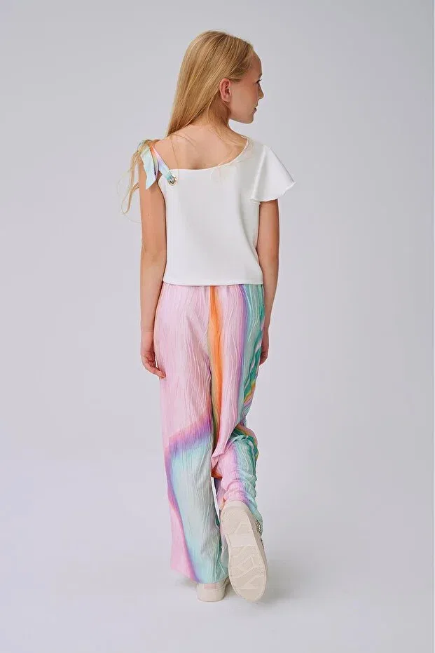 Детские брюки для девочек с широкой штаниной Lia Lea, Multicolor — фото 4