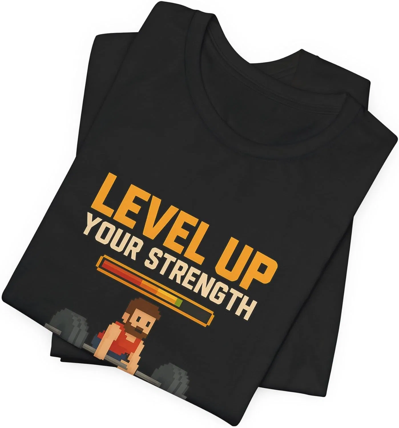 Футболка с принтом Level Up Your Strength Bella Canvas, Black — фото 3