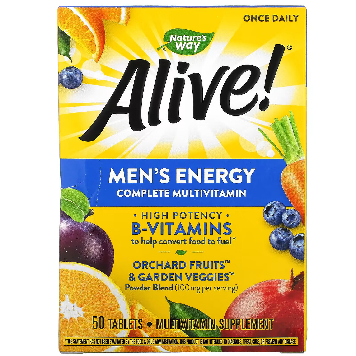 

Nature's Way, Alive !, мультивитаминный комплекс для мужчин, 50 таблеток