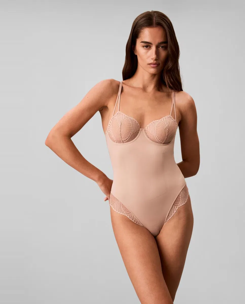 Женское боди, Reductor, Calvin Klein, бежевый нюдовый — фото 2