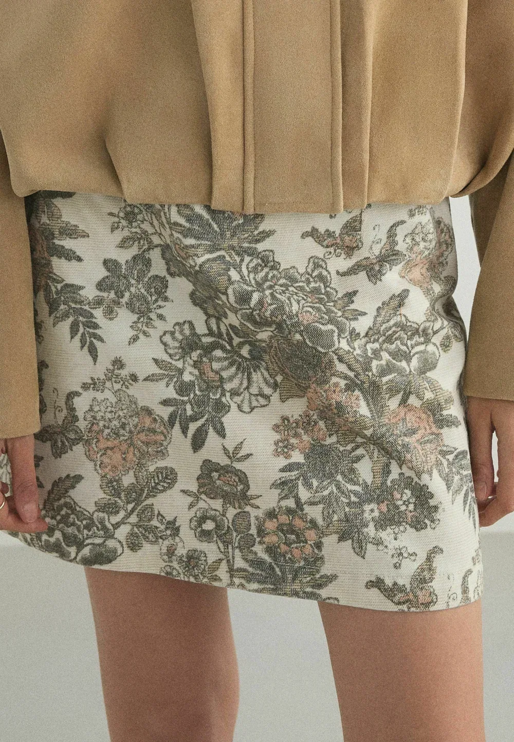 Джинсовая юбка Next, Ecru Tapestry Floral — фото 4