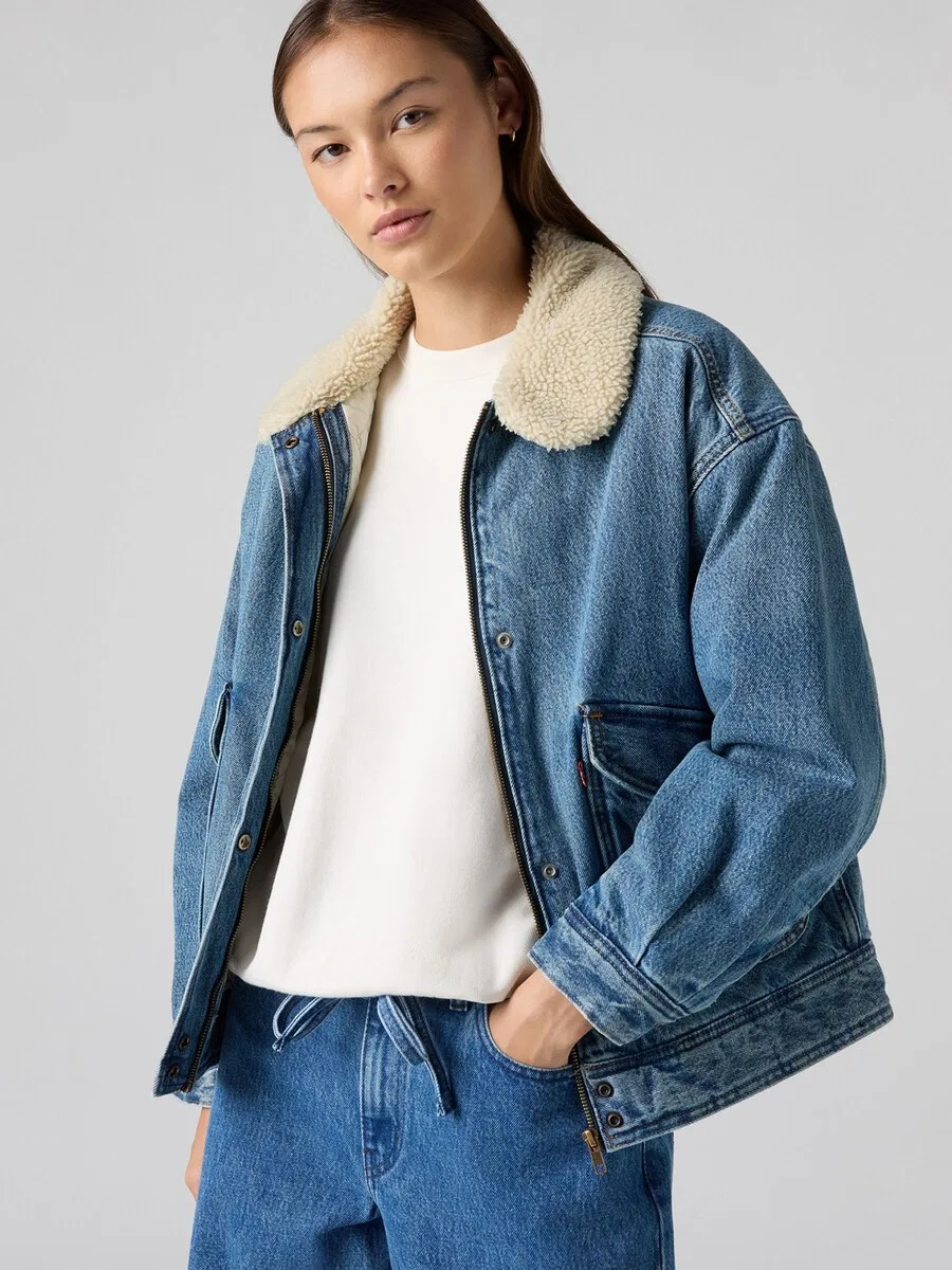 Куртка LEVI'S Between-Season 'Sherpa' из синего денима — фото 4