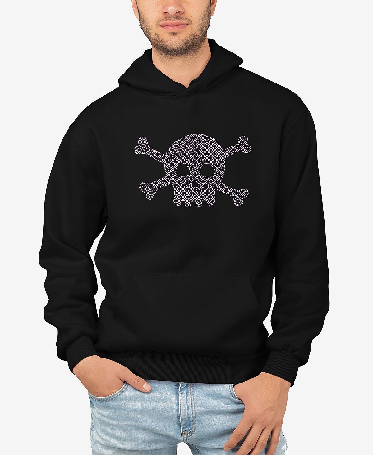 

Мужская толстовка с капюшоном word art xoxo skull LA Pop Art, черный