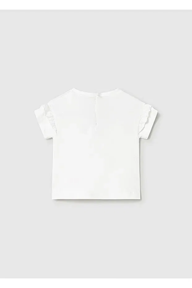Детская футболка для девочек с принтом Summer Baby Girl Printed Tshirt Mayoral, Ecru — фото 2