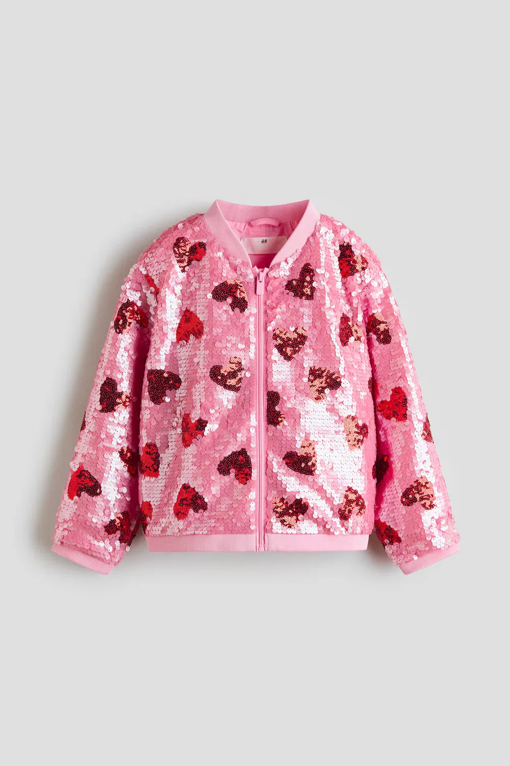 Пилотская куртка с пайетками H&M, Rosa/Herzen