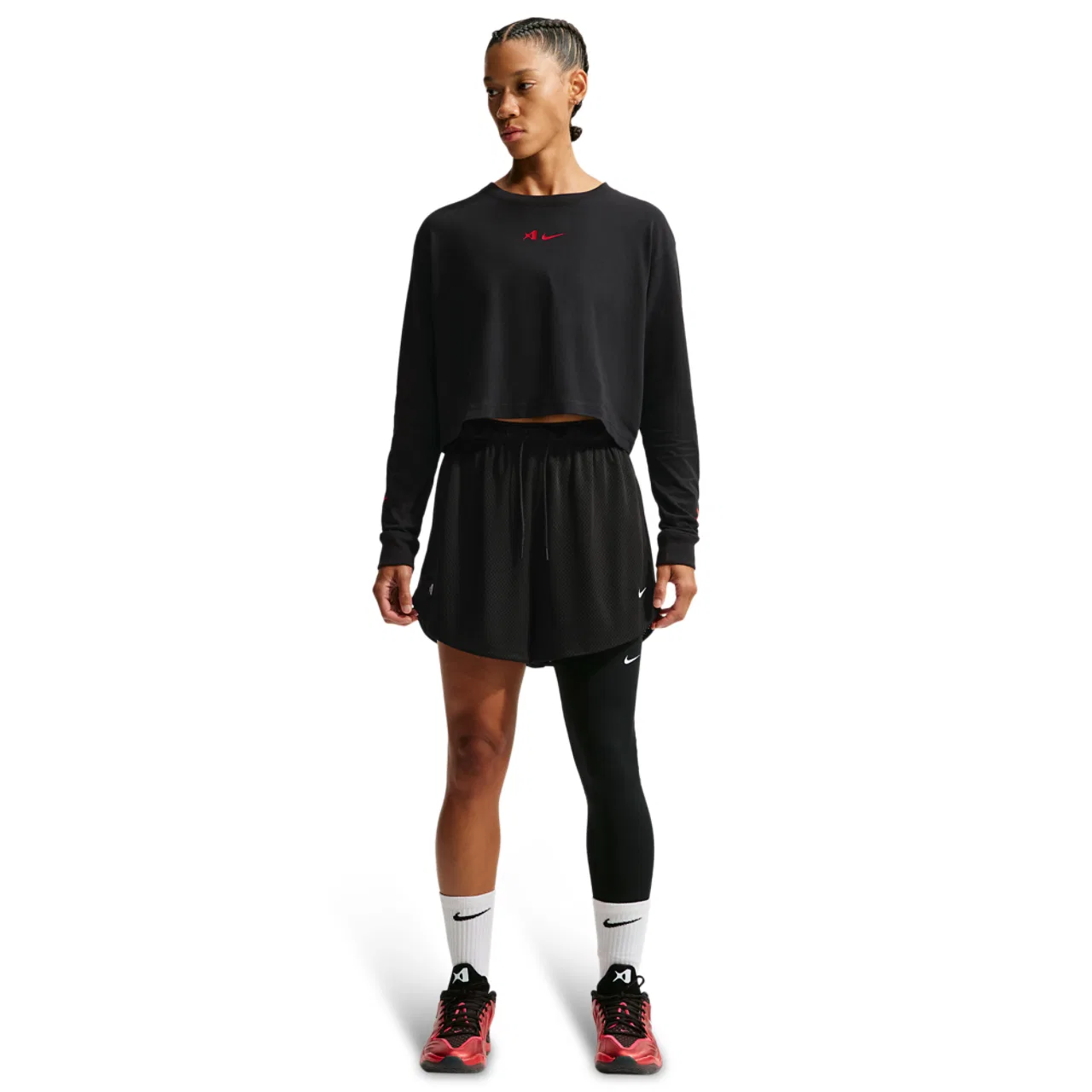 Женская футболка с длинным рукавом Nike A'Ja LS Tee, Black — фото 4
