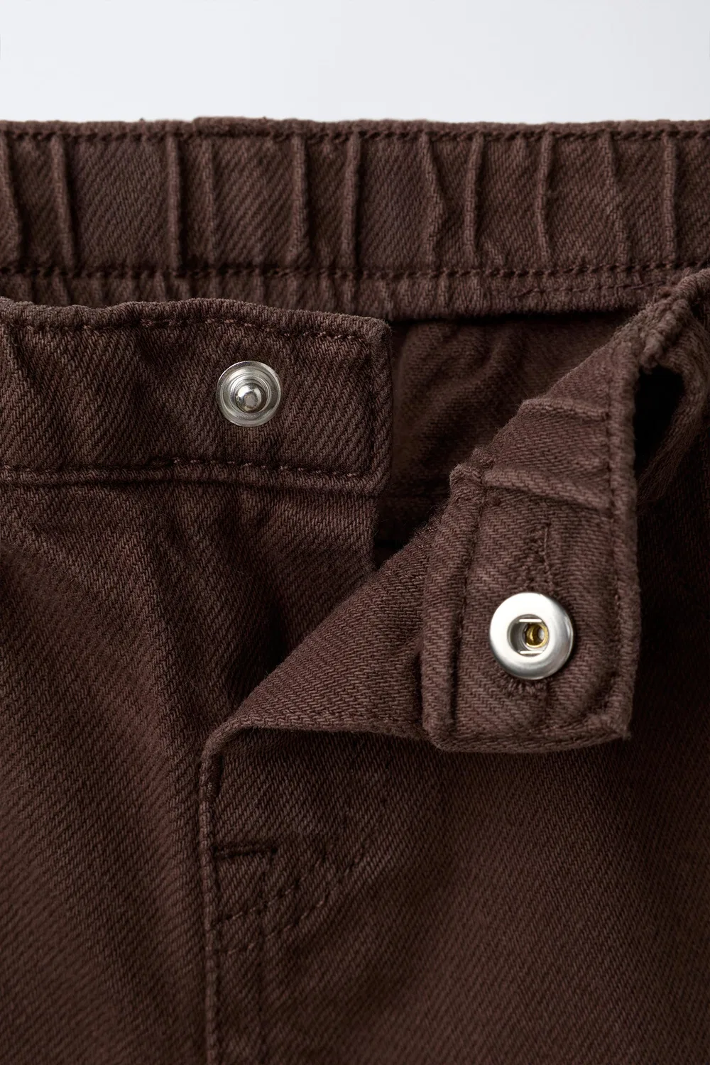 Широкие джинсы с бантом ZARA, Brown — фото 3