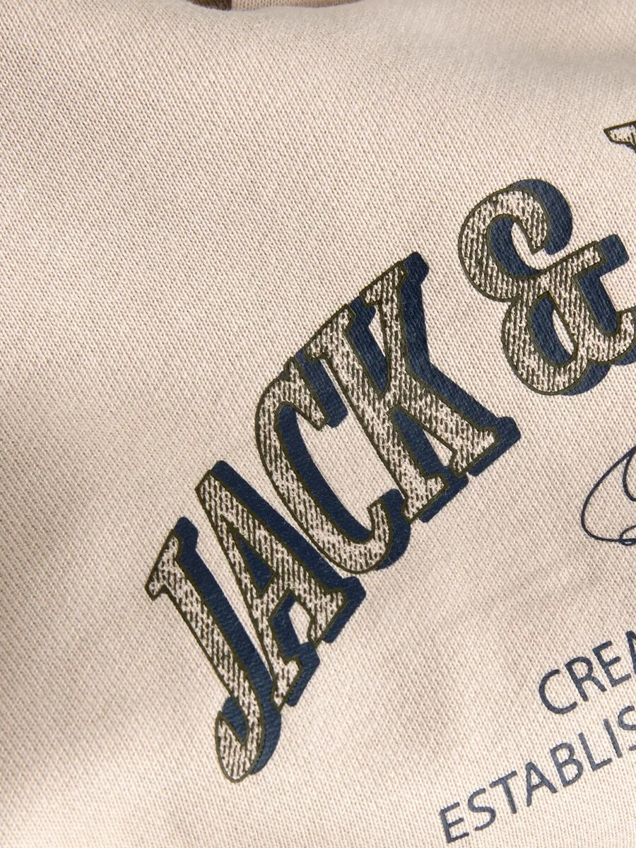 Детская толстовка Jack & Jones Junior 'JJEDenver' цвета Kitt, пятнистый бежевый — фото 4