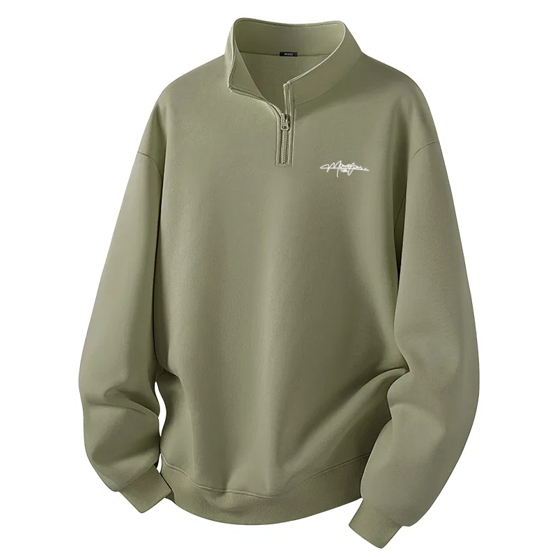 Детское свитшот с воротником-стойкой MINISO, Heavyweight Spring Fall Gray Pea Green