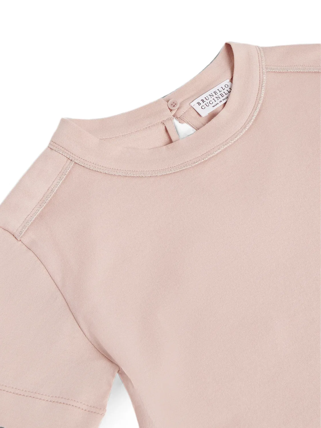 Футболка с кантом Brunello Cucinelli Kids, розовый — фото 3