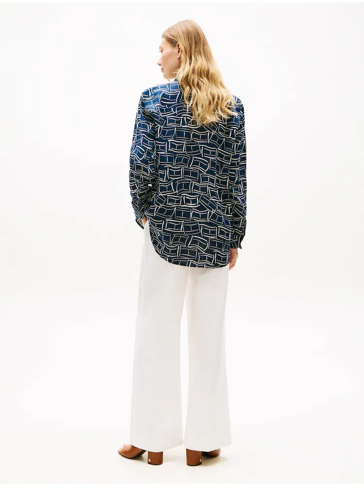 Рубашка длинный рукав из льна, Relaxed Fit TOMMY HILFIGER, Navy — фото 3