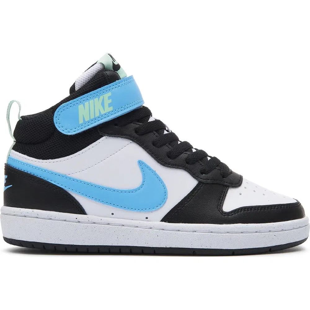 Детские кроссовки Kids' Court Borough средней высоты Nike, White/Black/Blue — фото 2