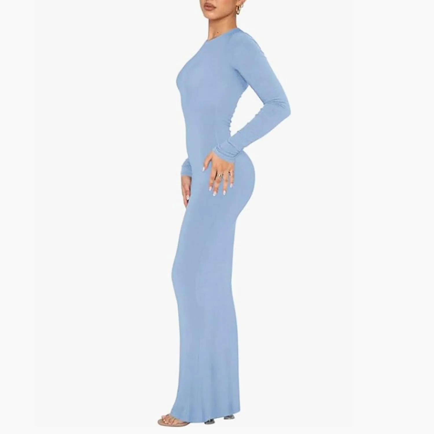 Женское облегающее платье макси Bodycon, Light Blue — фото 2