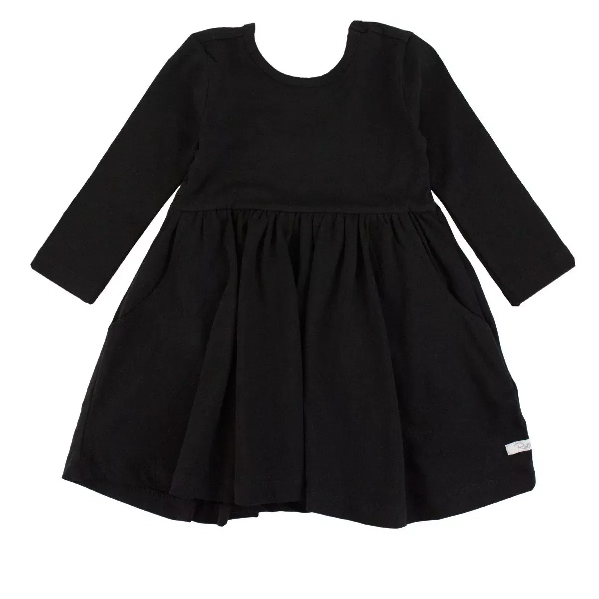 Детское платье для девочек с длинным рукавом RuffleButts, Black