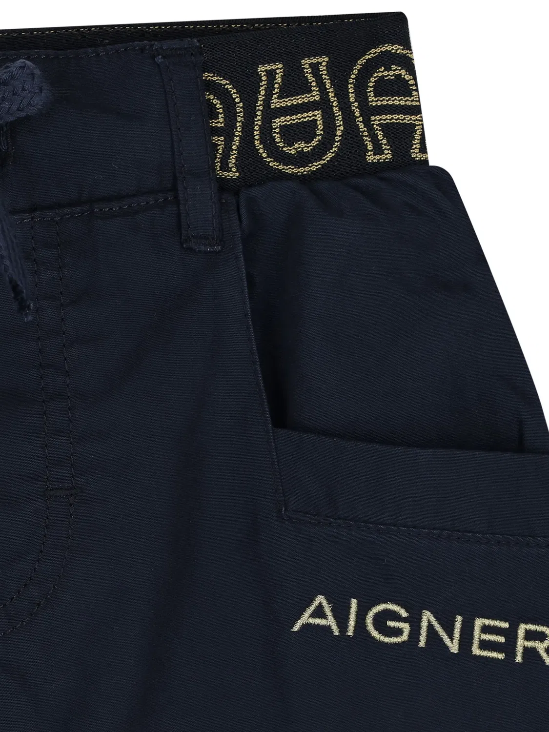 Шорты с логотипом из хлопка Aigner, темно-синий — фото 2